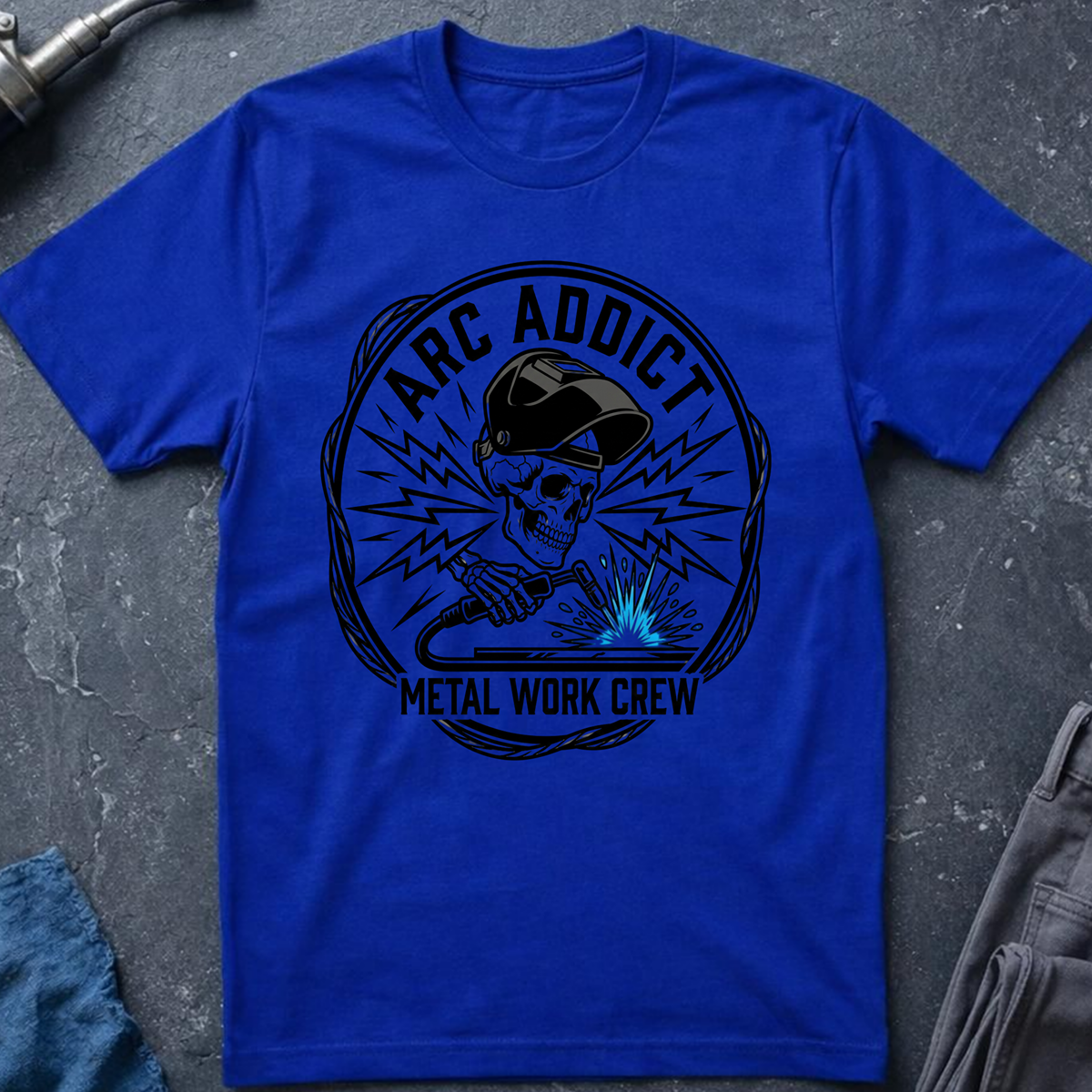 The Dark-Skull Collection: Arc Addict Metal Work Crew T-Shirt