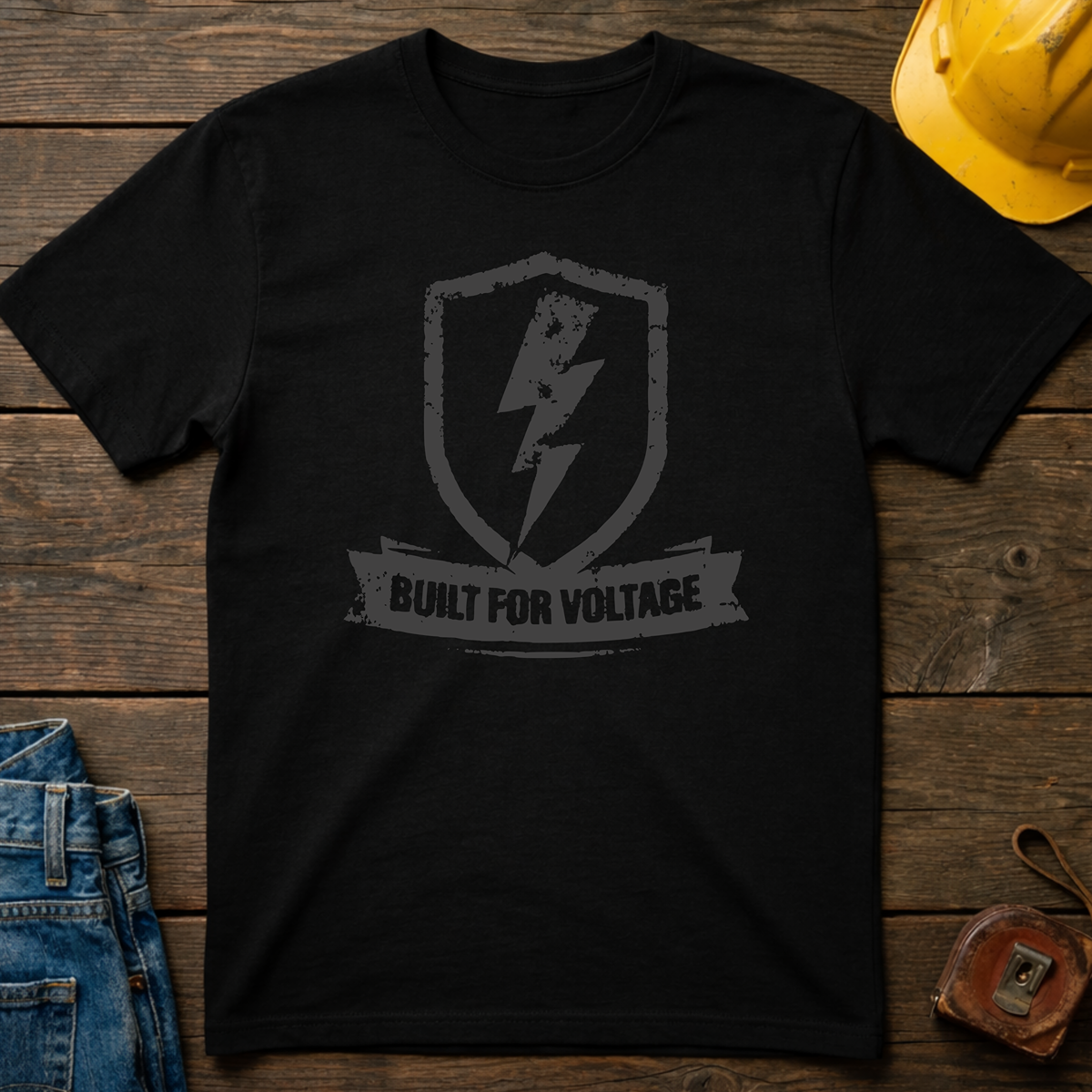 Black on Black Stealth Collection: Built For Voltage T-Shirt