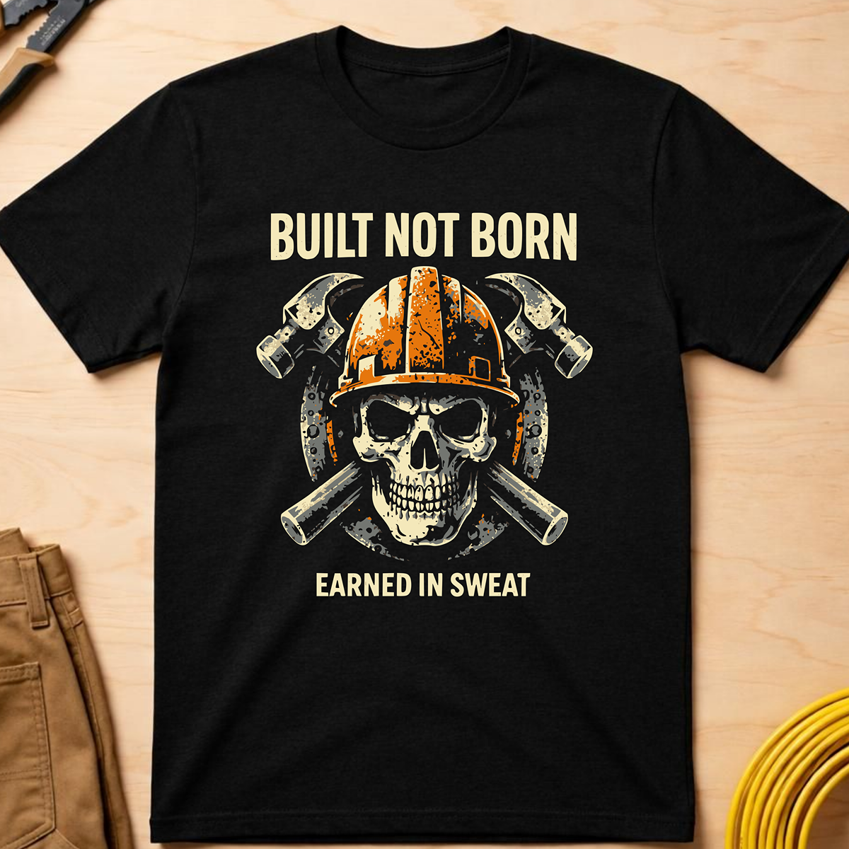 The Dark-Skull Collection: Built not Born Earned in Sweat Ed.2 T-Shirt