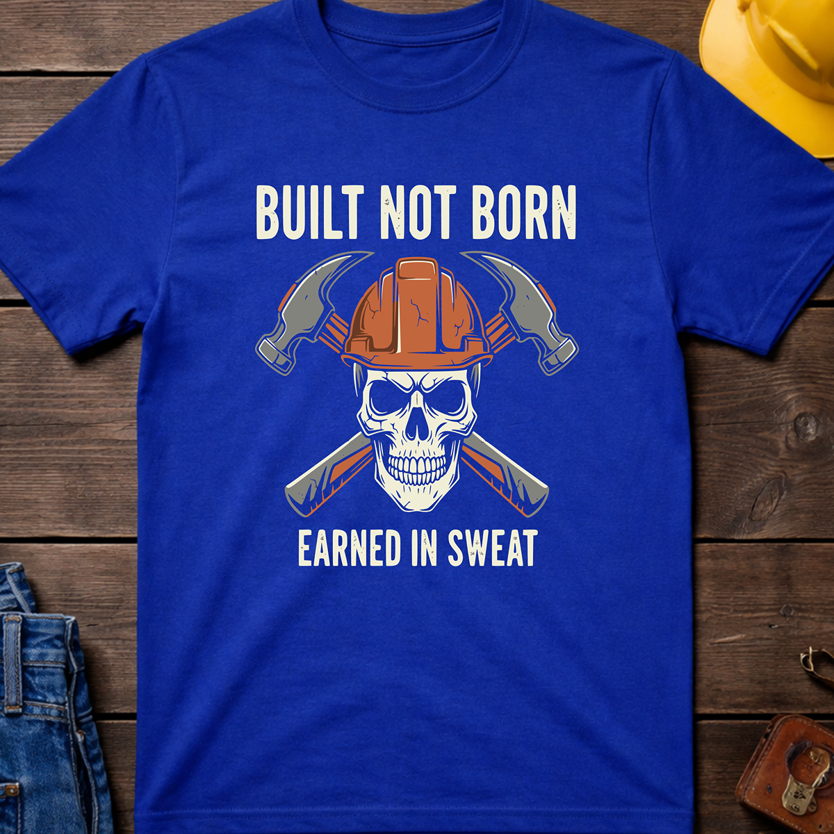The Dark-Skull Collection: Built not Born Earned in Sweat T-Shirt