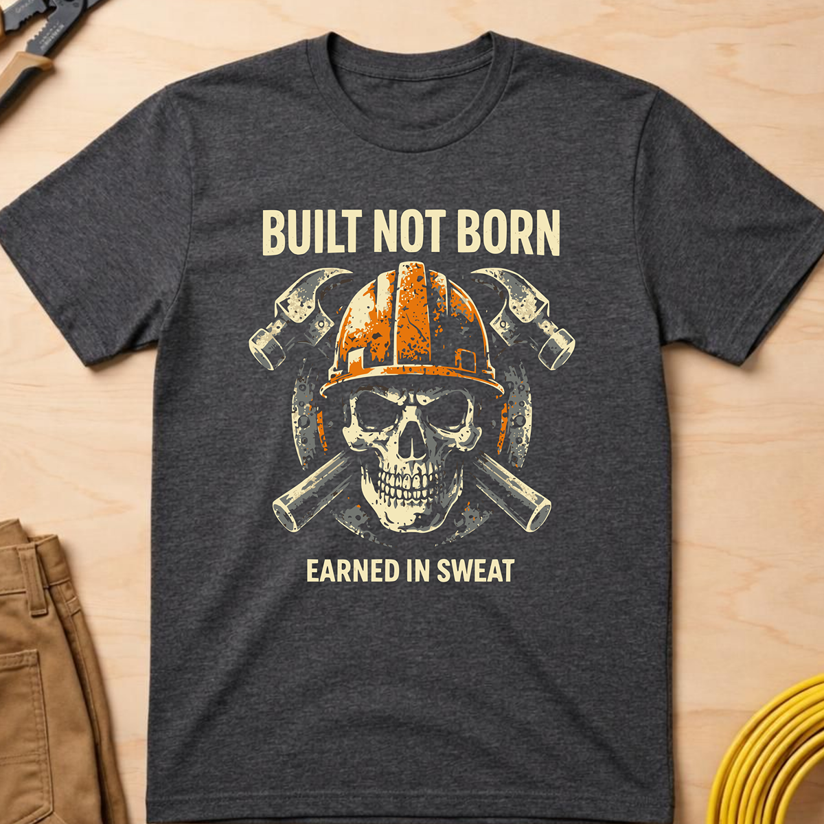 The Dark-Skull Collection: Built not Born Earned in Sweat Ed.2 T-Shirt