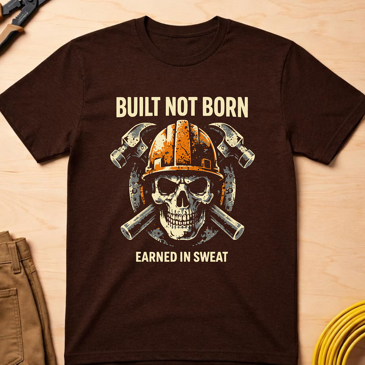 The Dark-Skull Collection: Built not Born Earned in Sweat Ed.2 T-Shirt