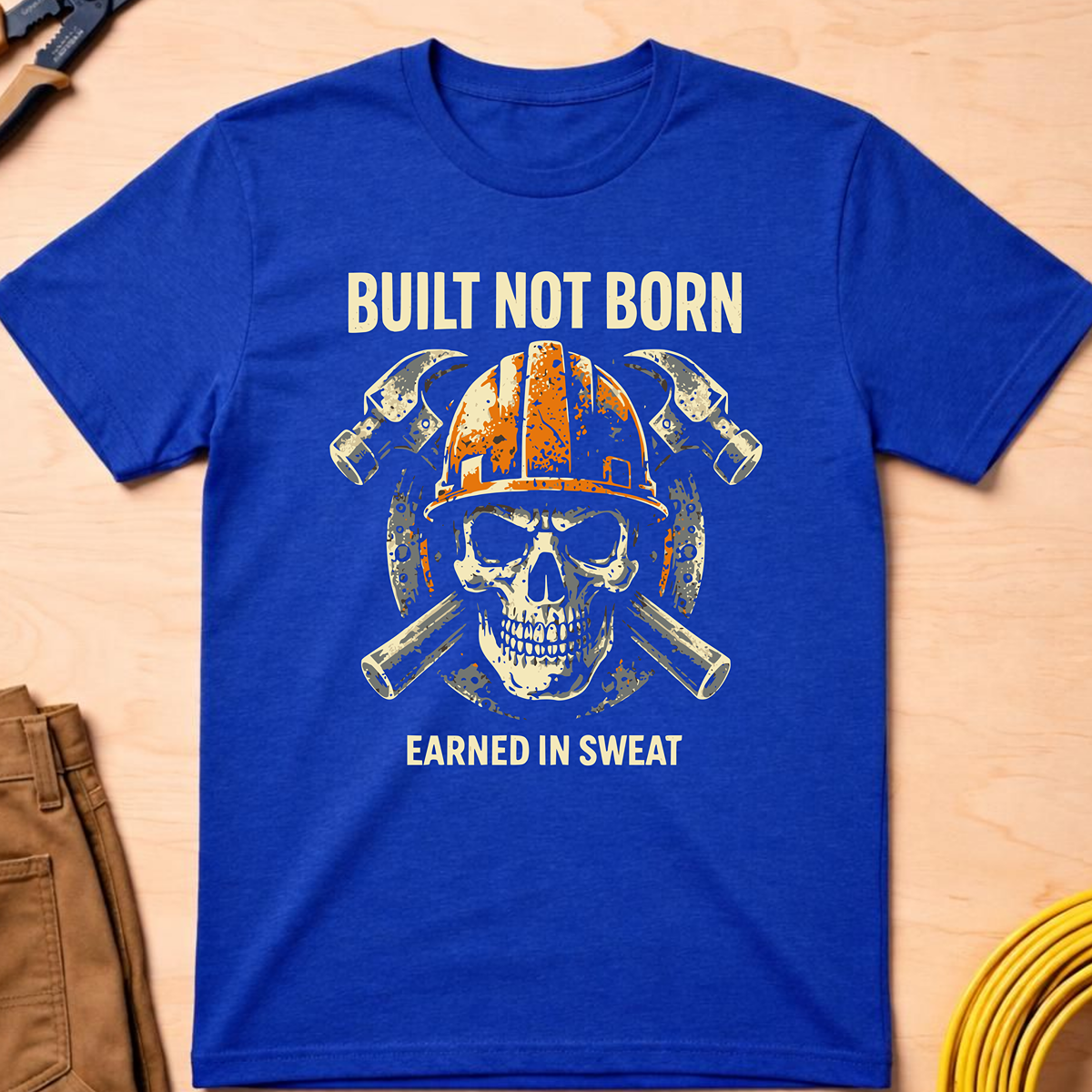 The Dark-Skull Collection: Built not Born Earned in Sweat Ed.2 T-Shirt