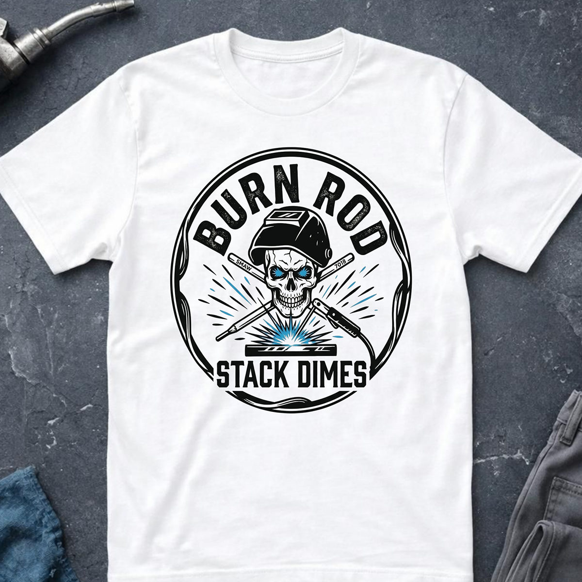 The Dark-Skull Collection: Burn Rod Stack Dime Ed.3 T-Shirt