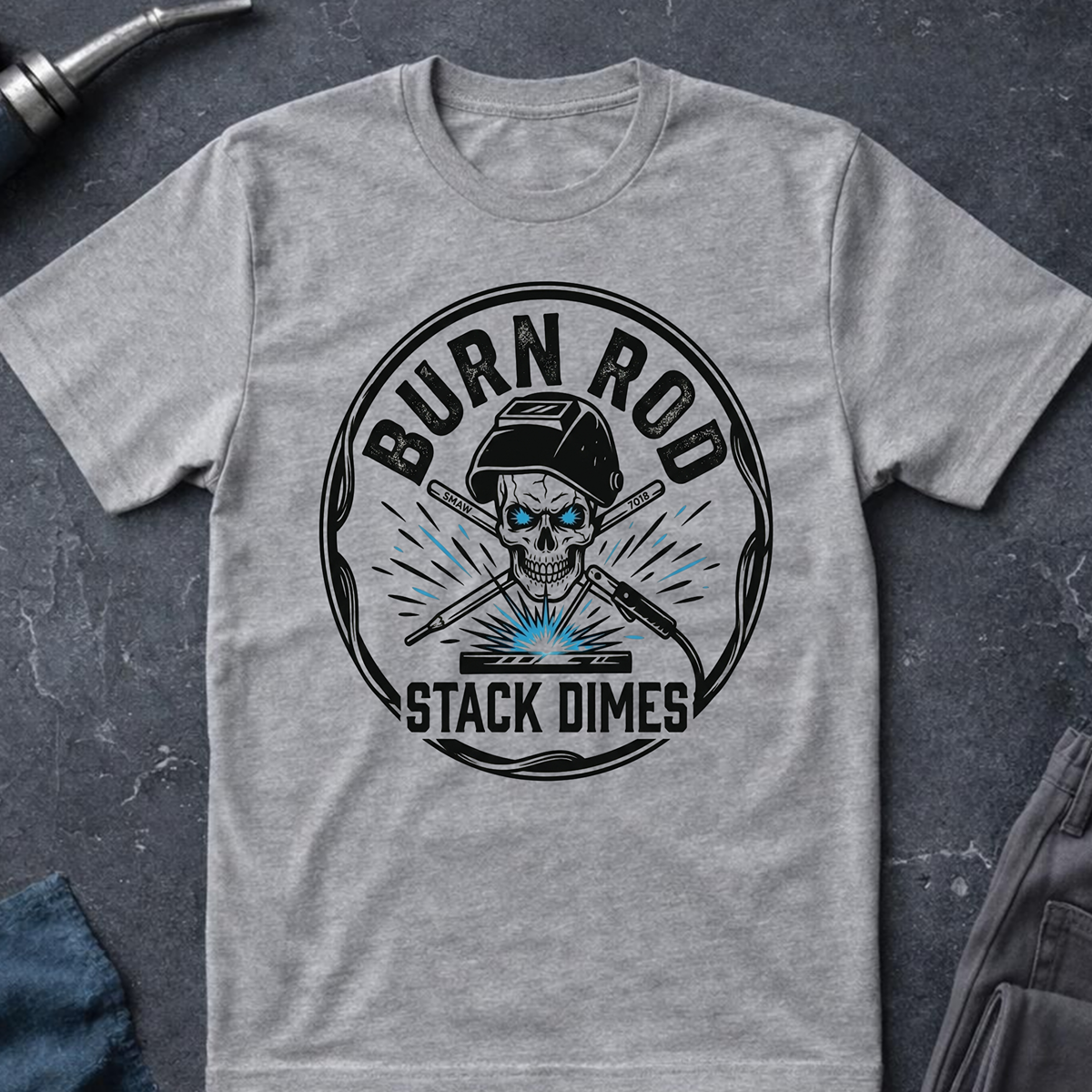 The Dark-Skull Collection: Burn Rod Stack Dime Ed.3 T-Shirt