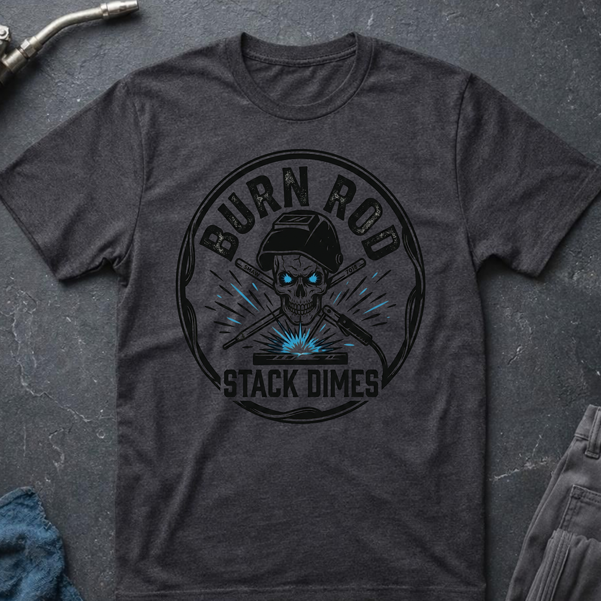 The Dark-Skull Collection: Burn Rod Stack Dime Ed.3 T-Shirt