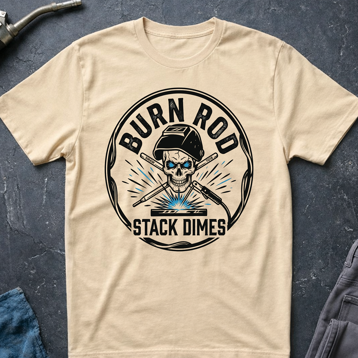 The Dark-Skull Collection: Burn Rod Stack Dime Ed.3 T-Shirt