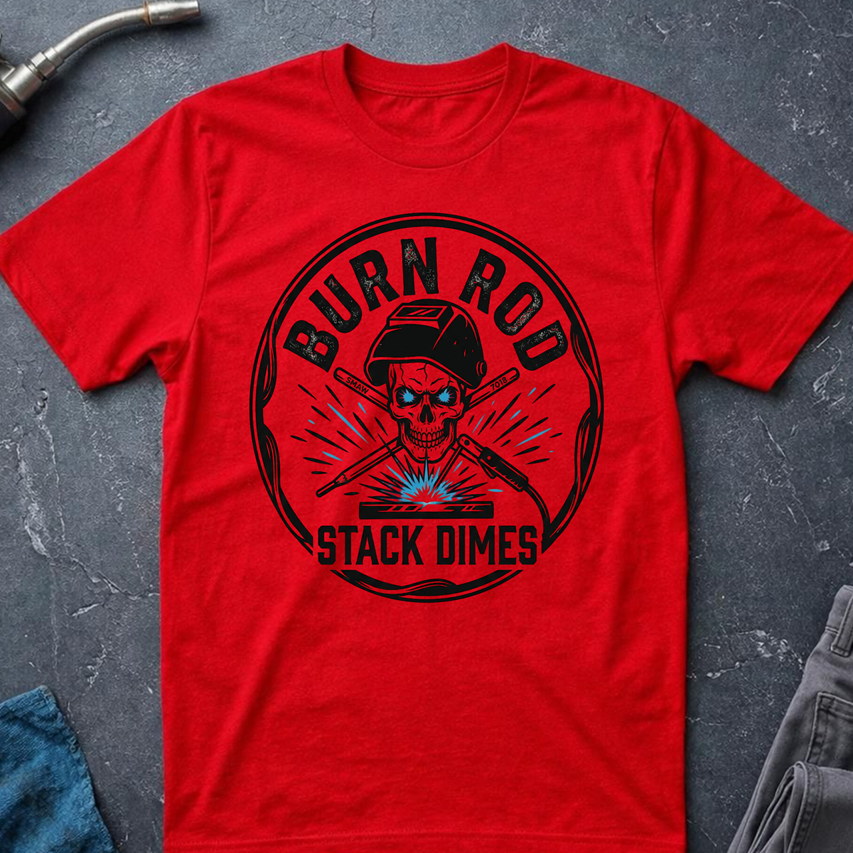 The Dark-Skull Collection: Burn Rod Stack Dime Ed.3 T-Shirt