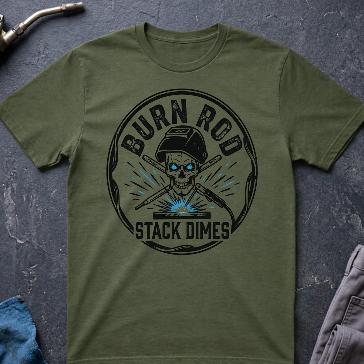 The Dark-Skull Collection: Burn Rod Stack Dime Ed.3 T-Shirt
