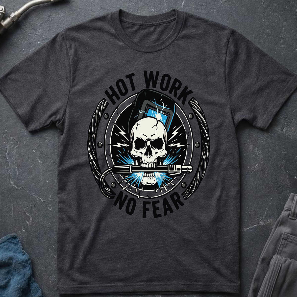 The Dark-Skull Collection: Hot Work No Fear T-Shirt