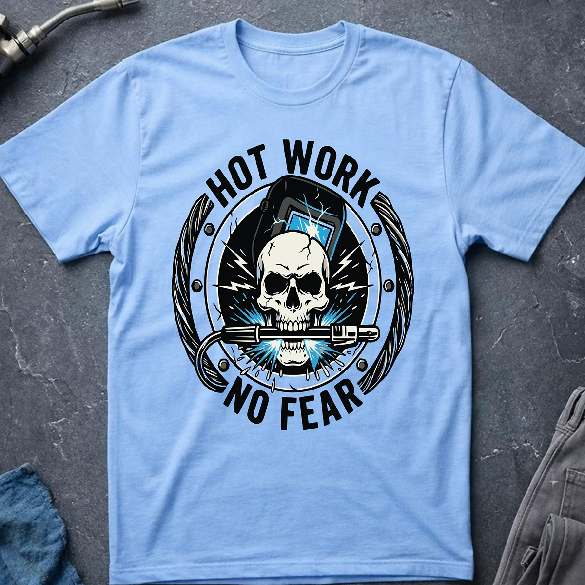 The Dark-Skull Collection: Hot Work No Fear T-Shirt