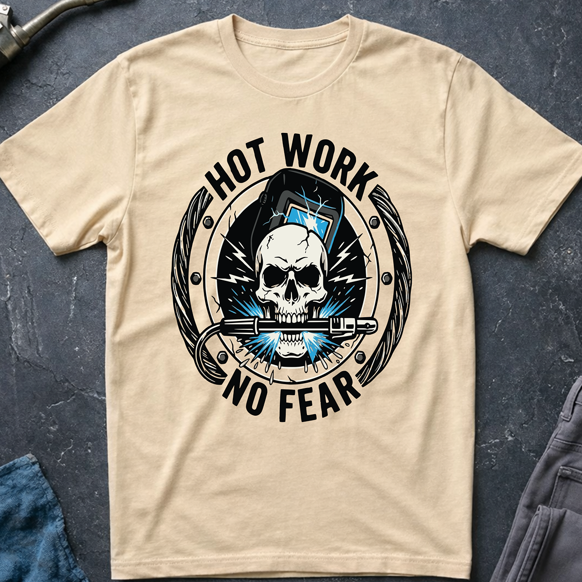 The Dark-Skull Collection: Hot Work No Fear T-Shirt