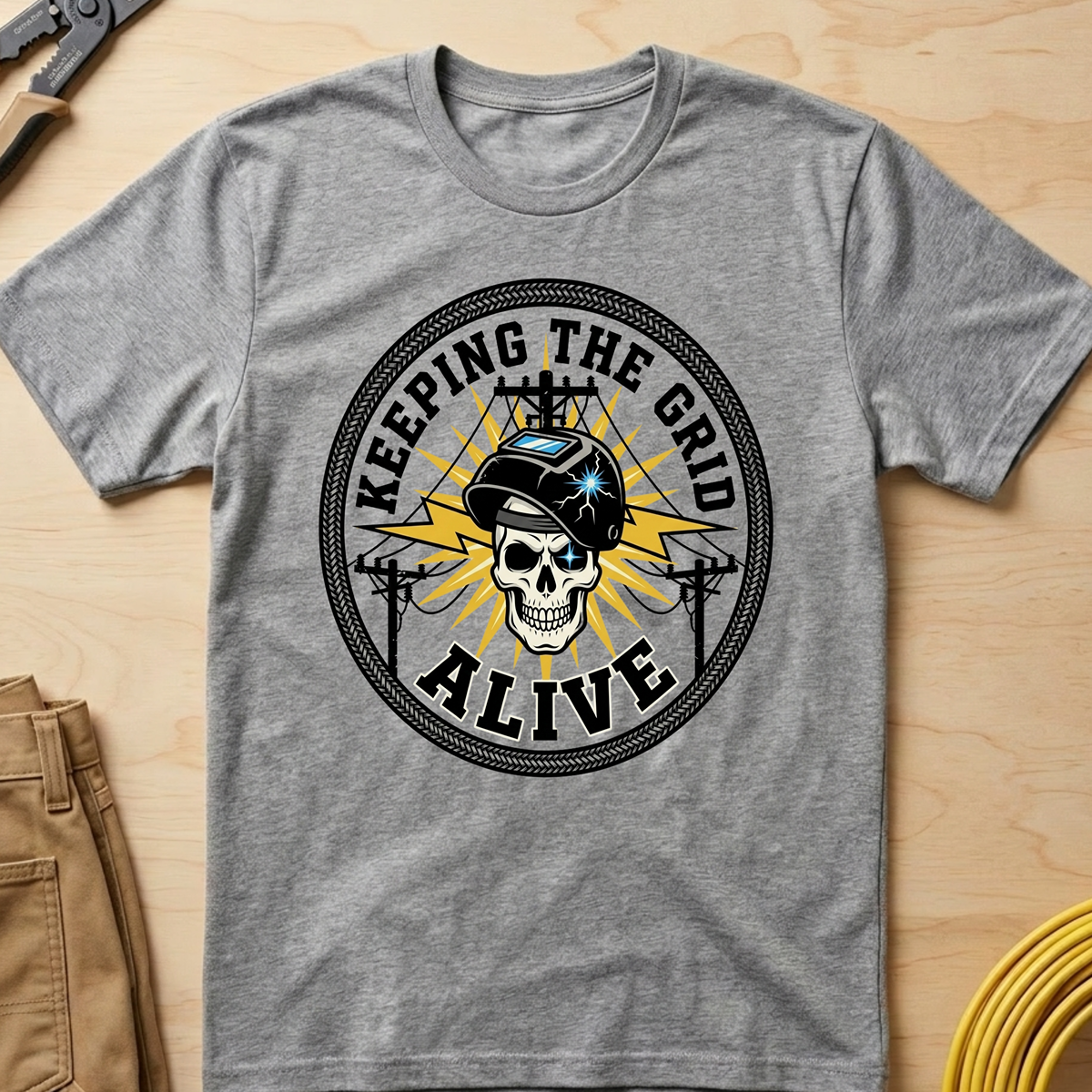 The Dark-Skull Collection: Keeping The Grid Alive T-Shirt