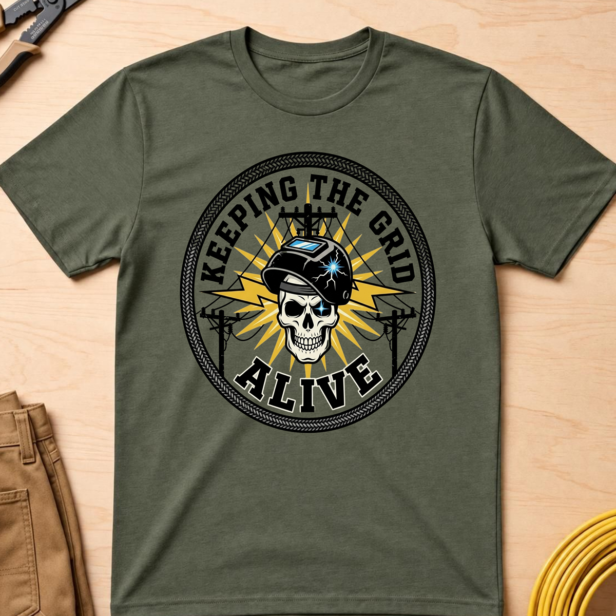 The Dark-Skull Collection: Keeping The Grid Alive T-Shirt