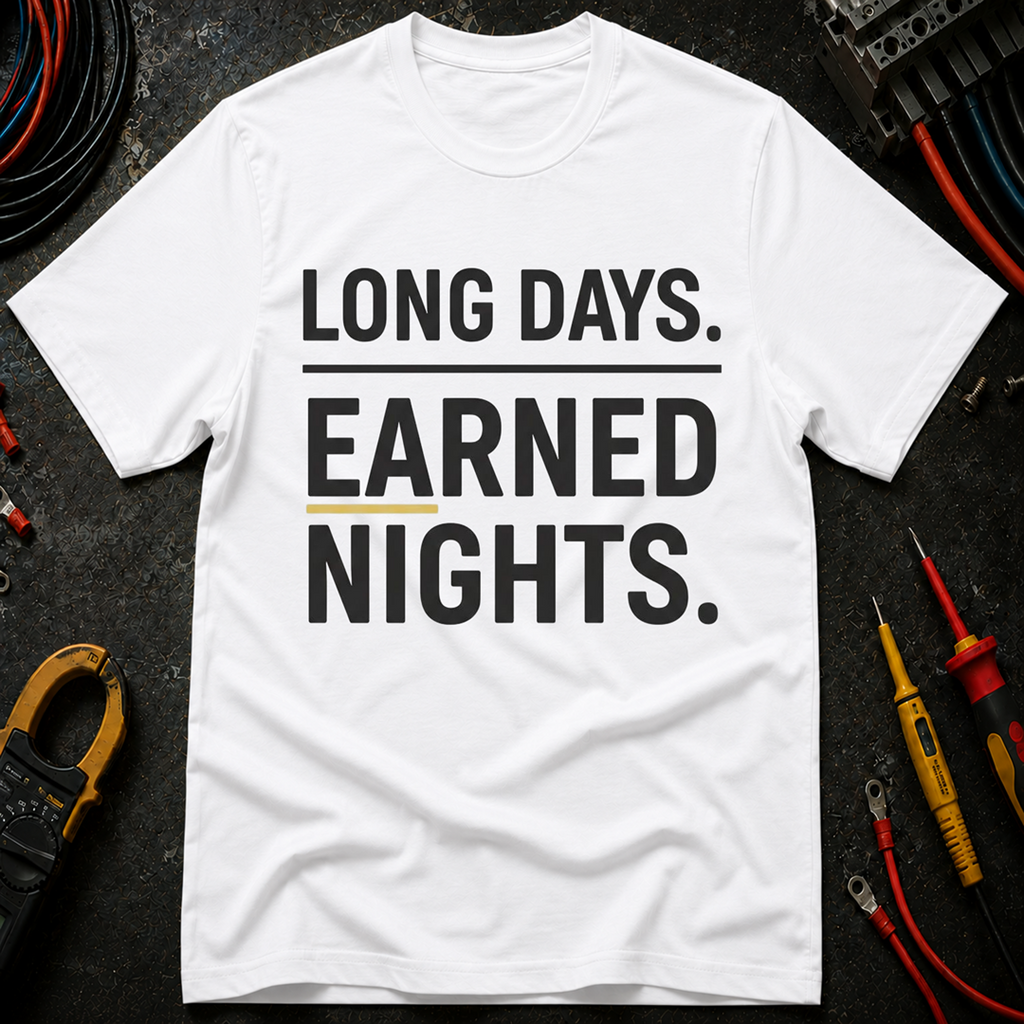 Long Days. Earned Nights T-Shirt