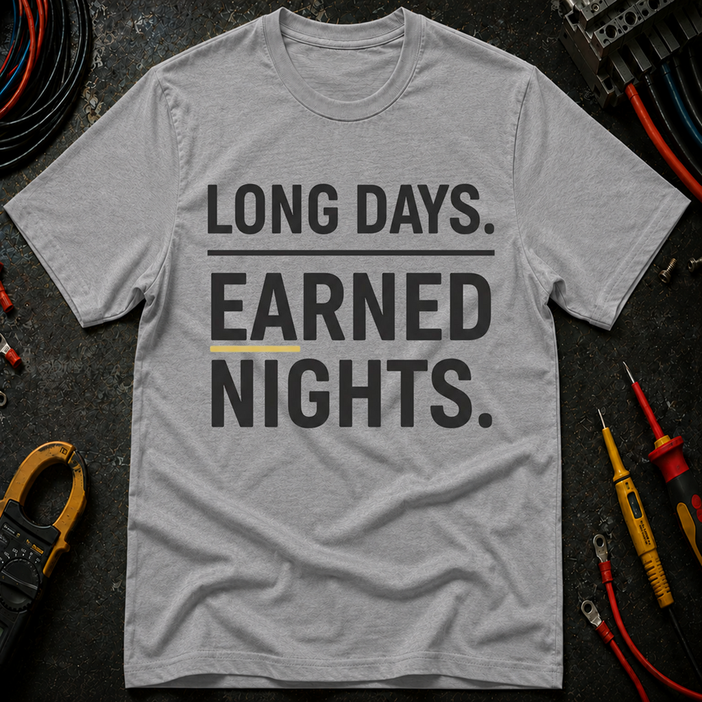 Long Days. Earned Nights T-Shirt