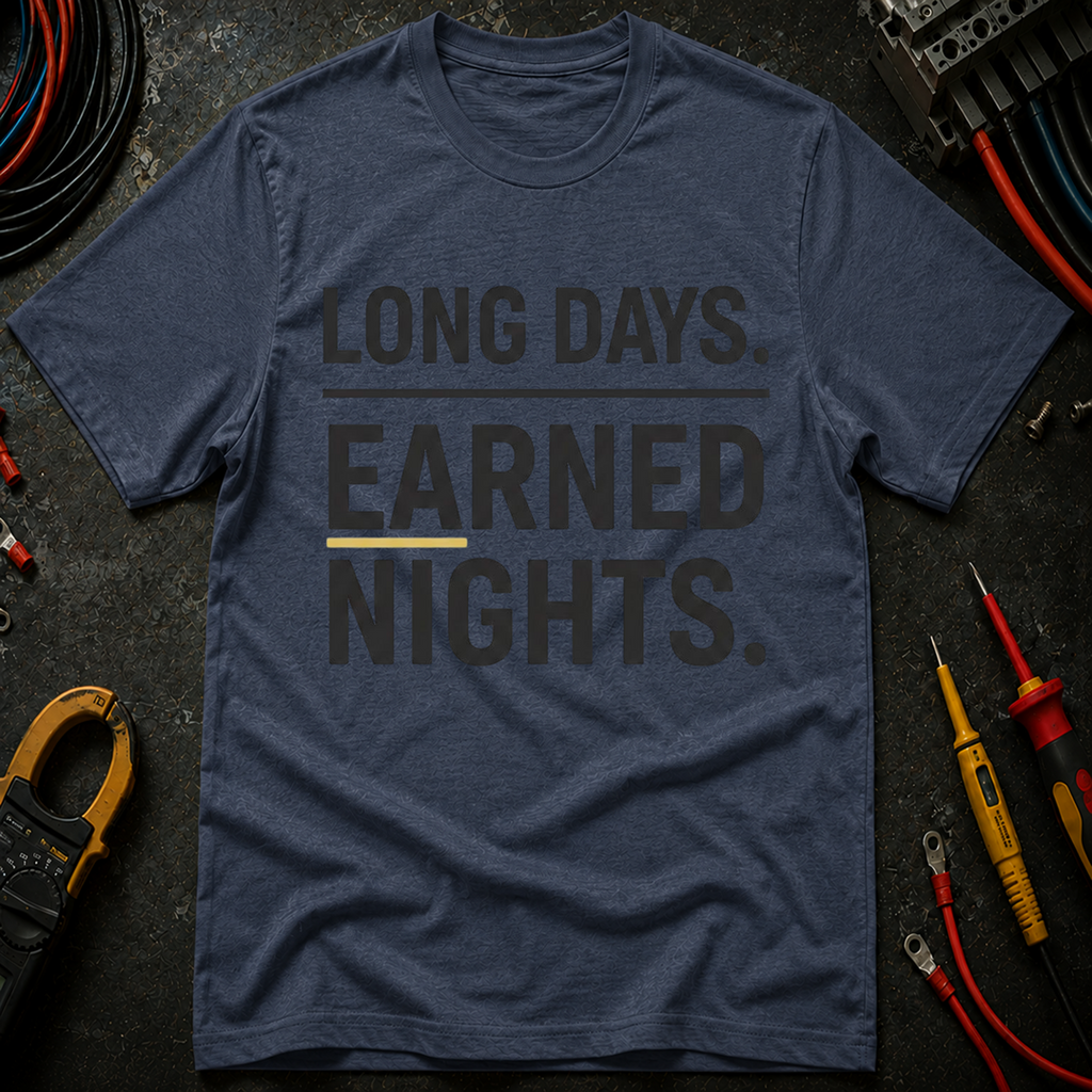 Long Days. Earned Nights T-Shirt