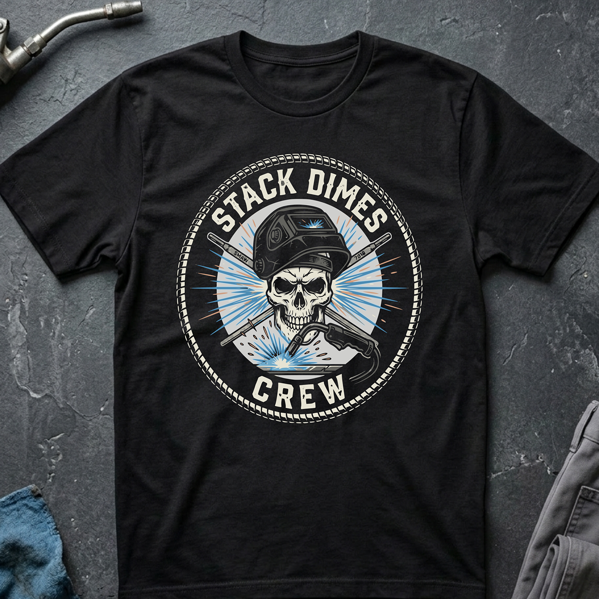 The Dark-Skull Collection: Stack Dimes Crew Ed.2 T-Shirt
