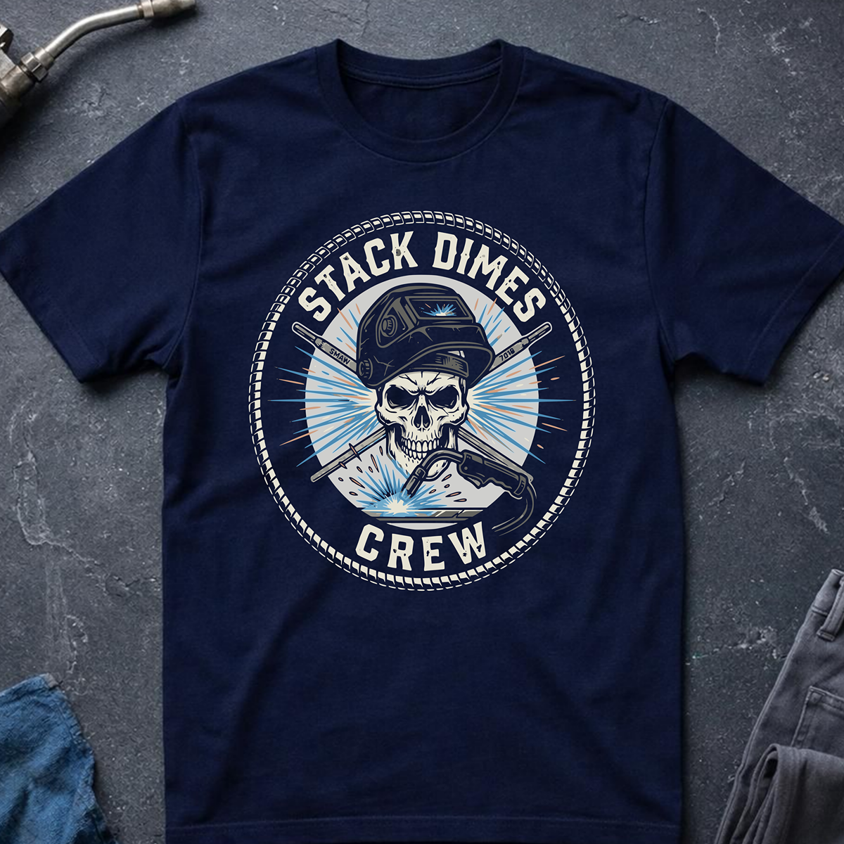 The Dark-Skull Collection: Stack Dimes Crew Ed.2 T-Shirt