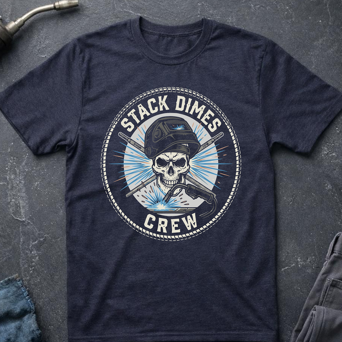 The Dark-Skull Collection: Stack Dimes Crew Ed.2 T-Shirt