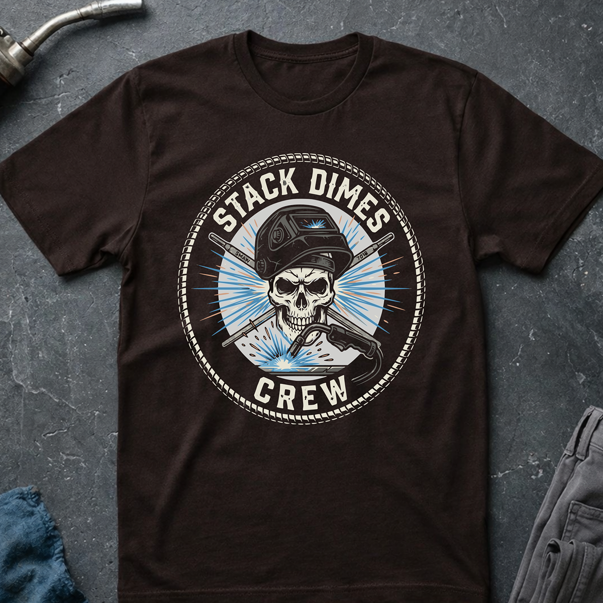 The Dark-Skull Collection: Stack Dimes Crew Ed.2 T-Shirt