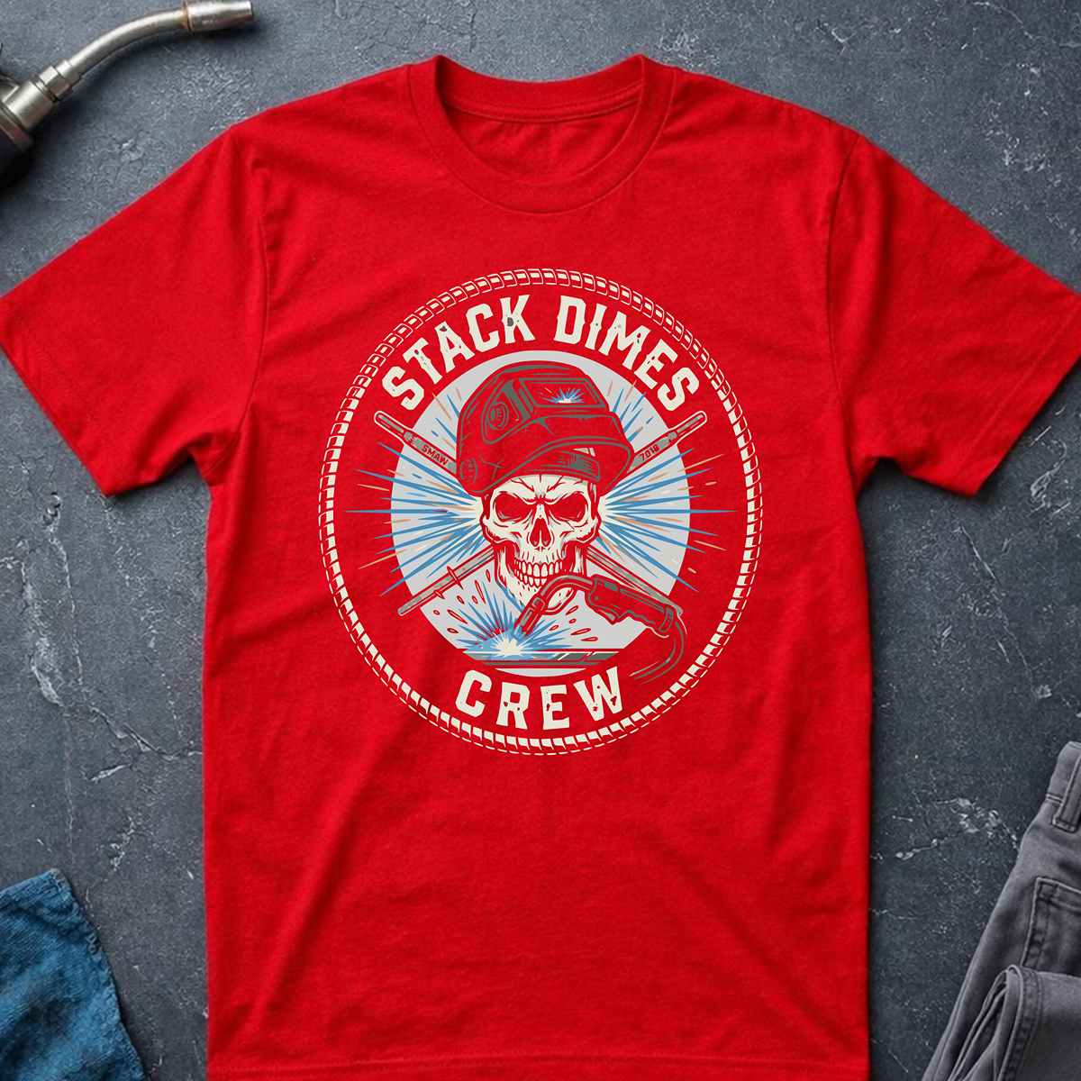 The Dark-Skull Collection: Stack Dimes Crew Ed.2 T-Shirt