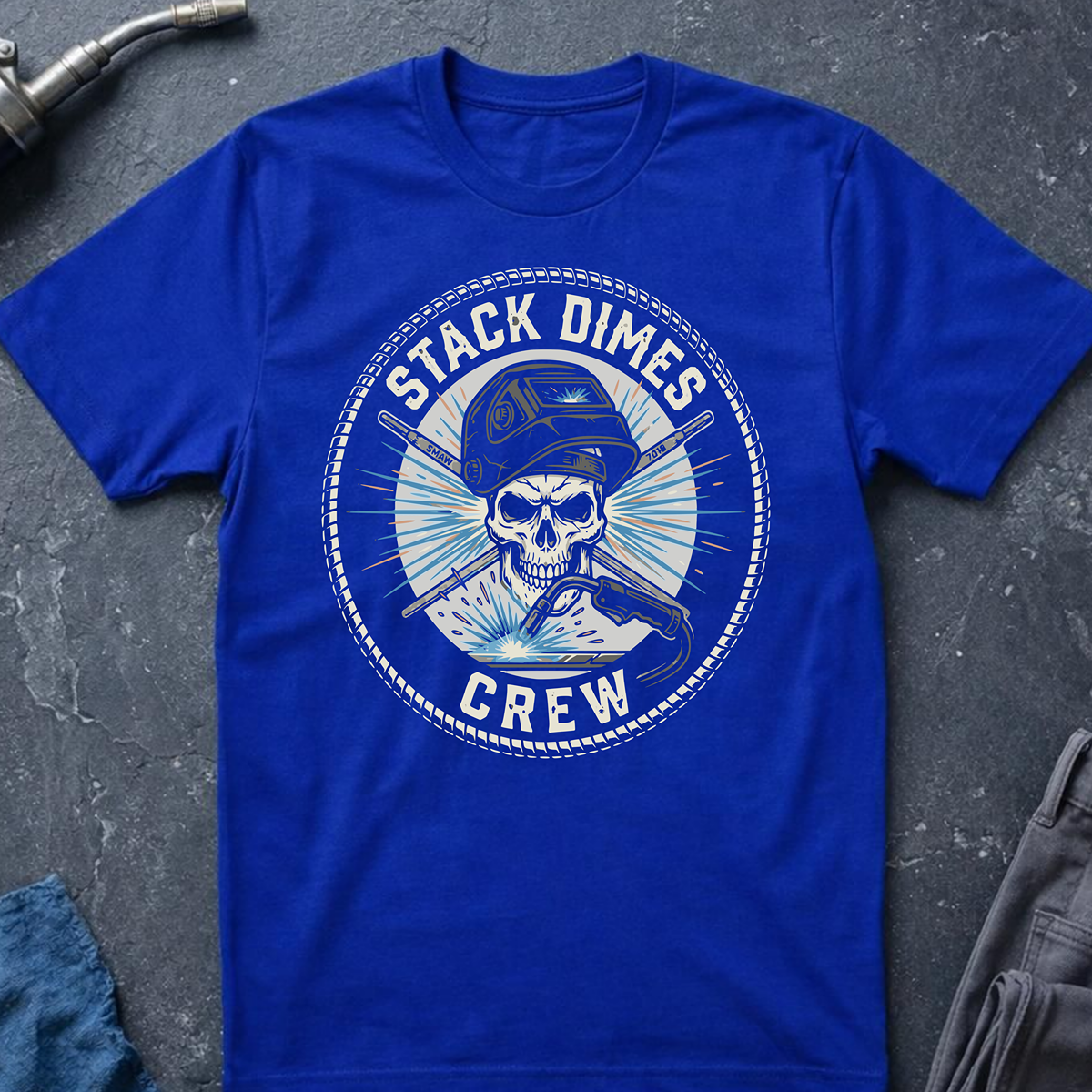 The Dark-Skull Collection: Stack Dimes Crew Ed.2 T-Shirt