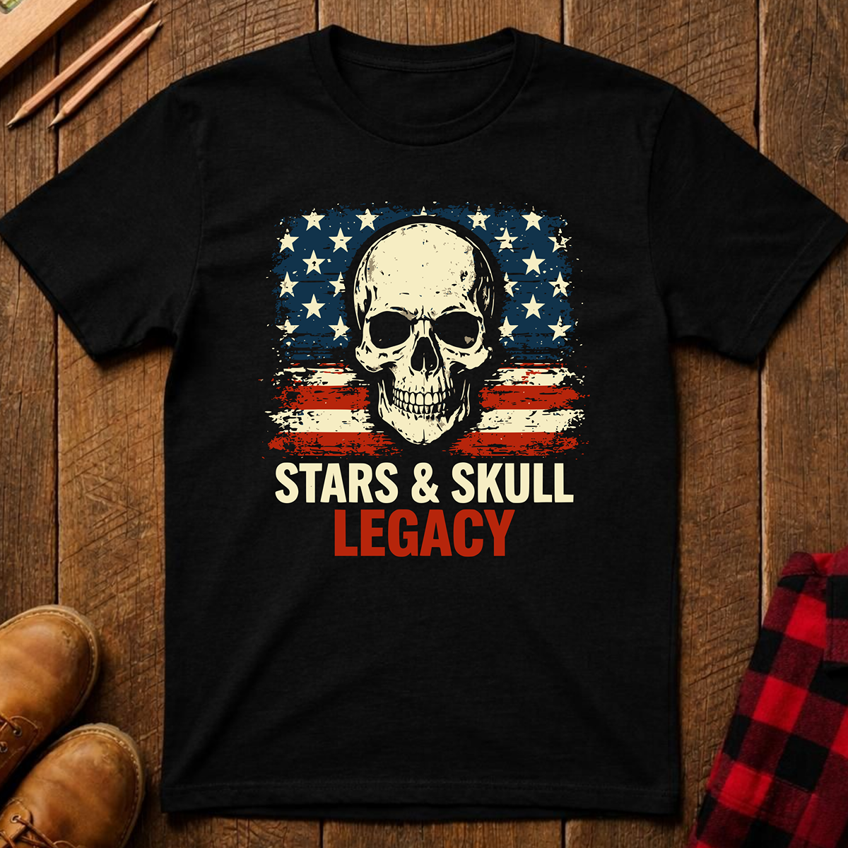 The Red, White, and Blue Patriotic Collection: Stars & Skull Legacy Ed.2 T-Shirt
