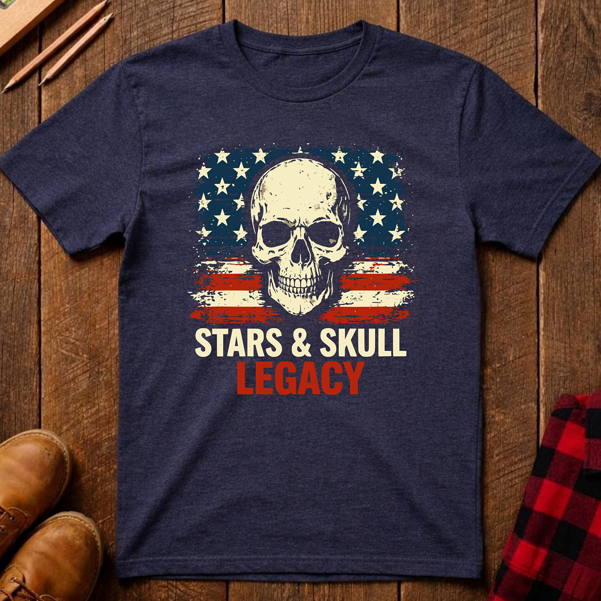 The Red, White, and Blue Patriotic Collection: Stars & Skull Legacy Ed.2 T-Shirt