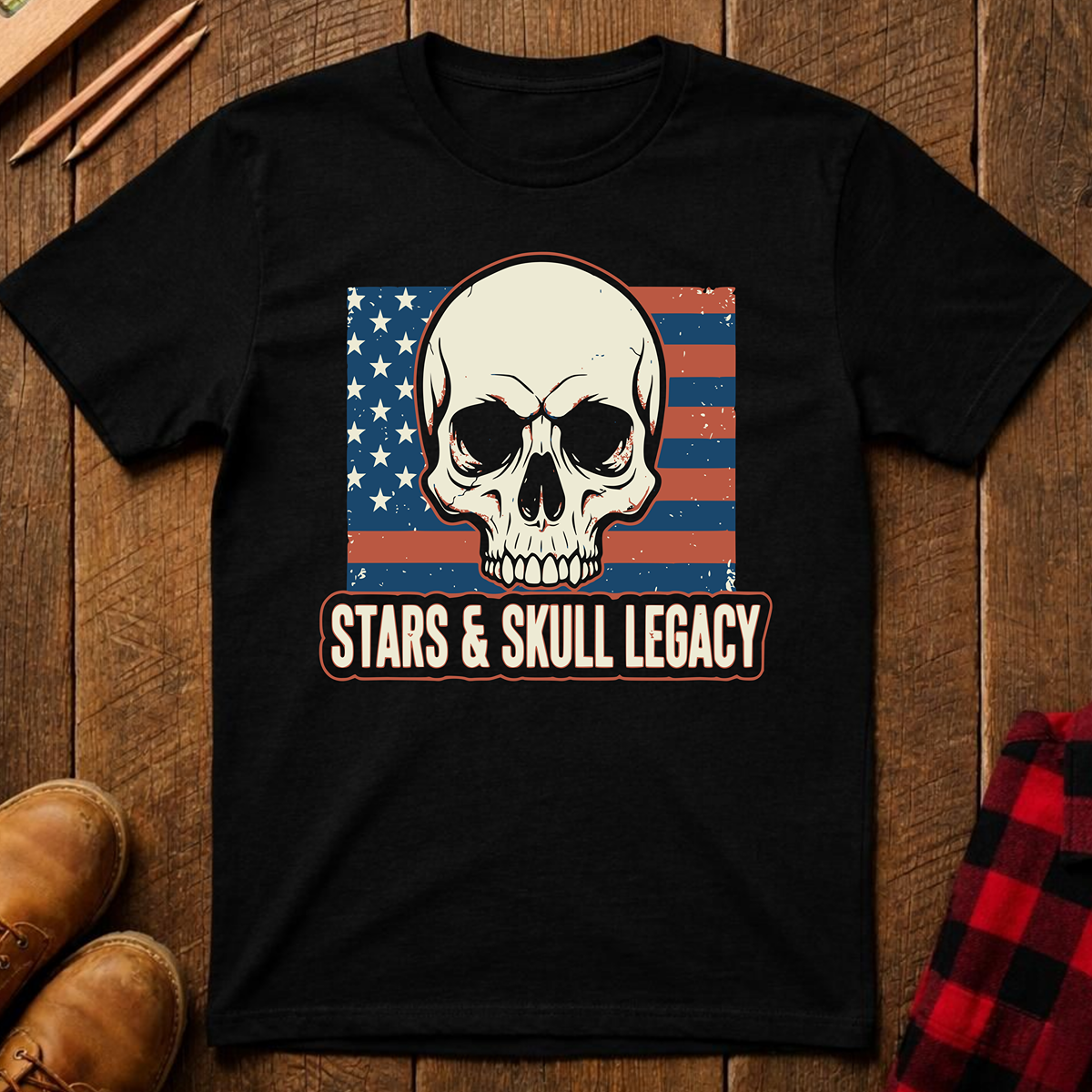 The Red, White, and Blue Patriotic Collection: Stars & Skull Legacy T-Shirt