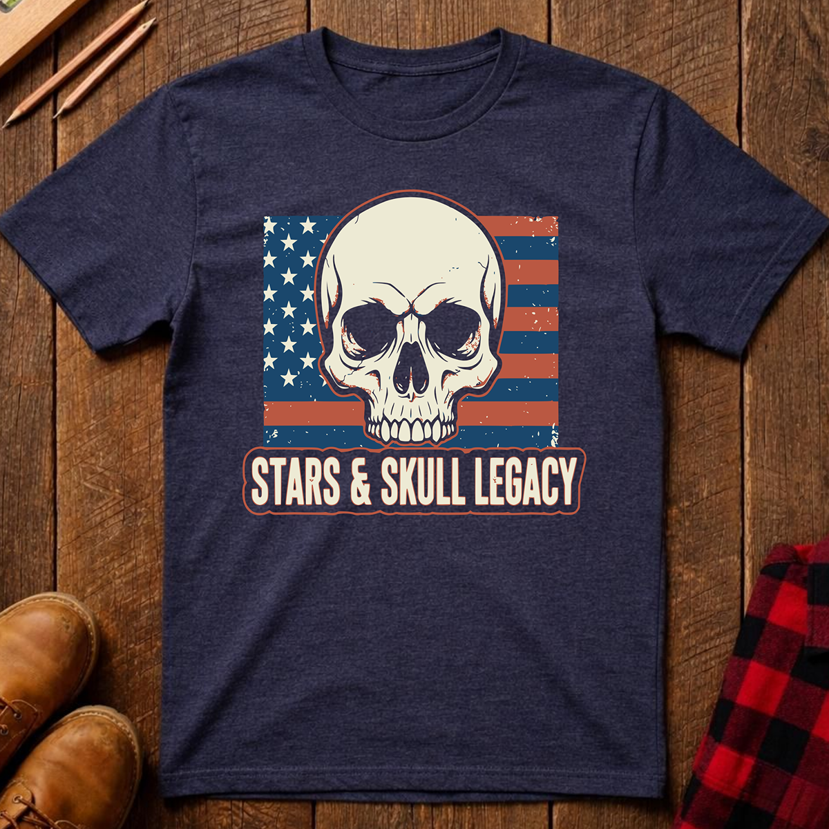 The Red, White, and Blue Patriotic Collection: Stars & Skull Legacy T-Shirt