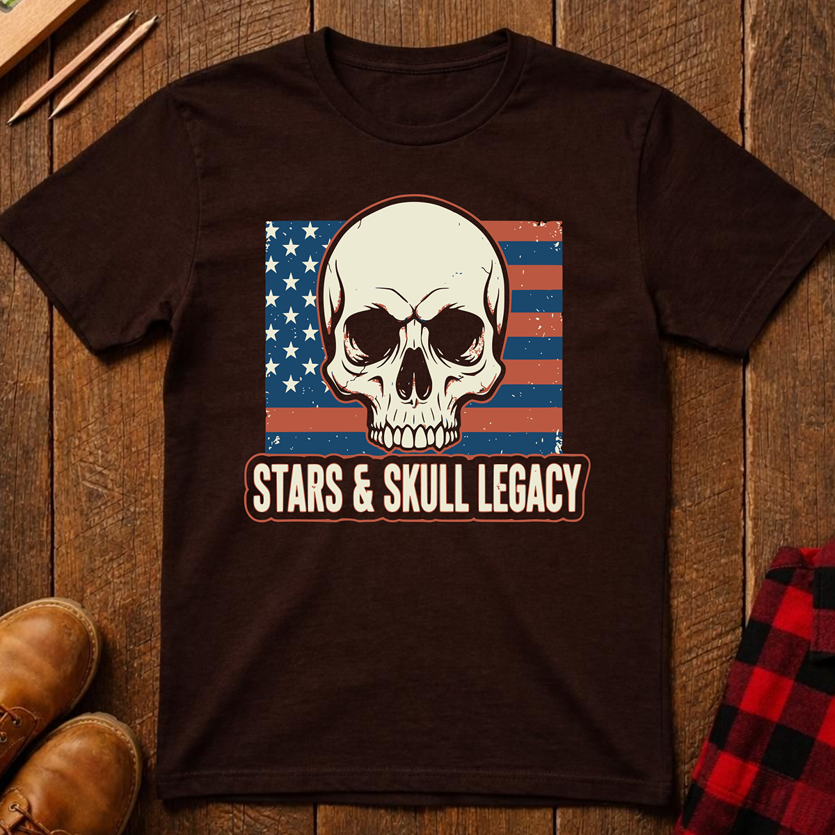 The Red, White, and Blue Patriotic Collection: Stars & Skull Legacy T-Shirt