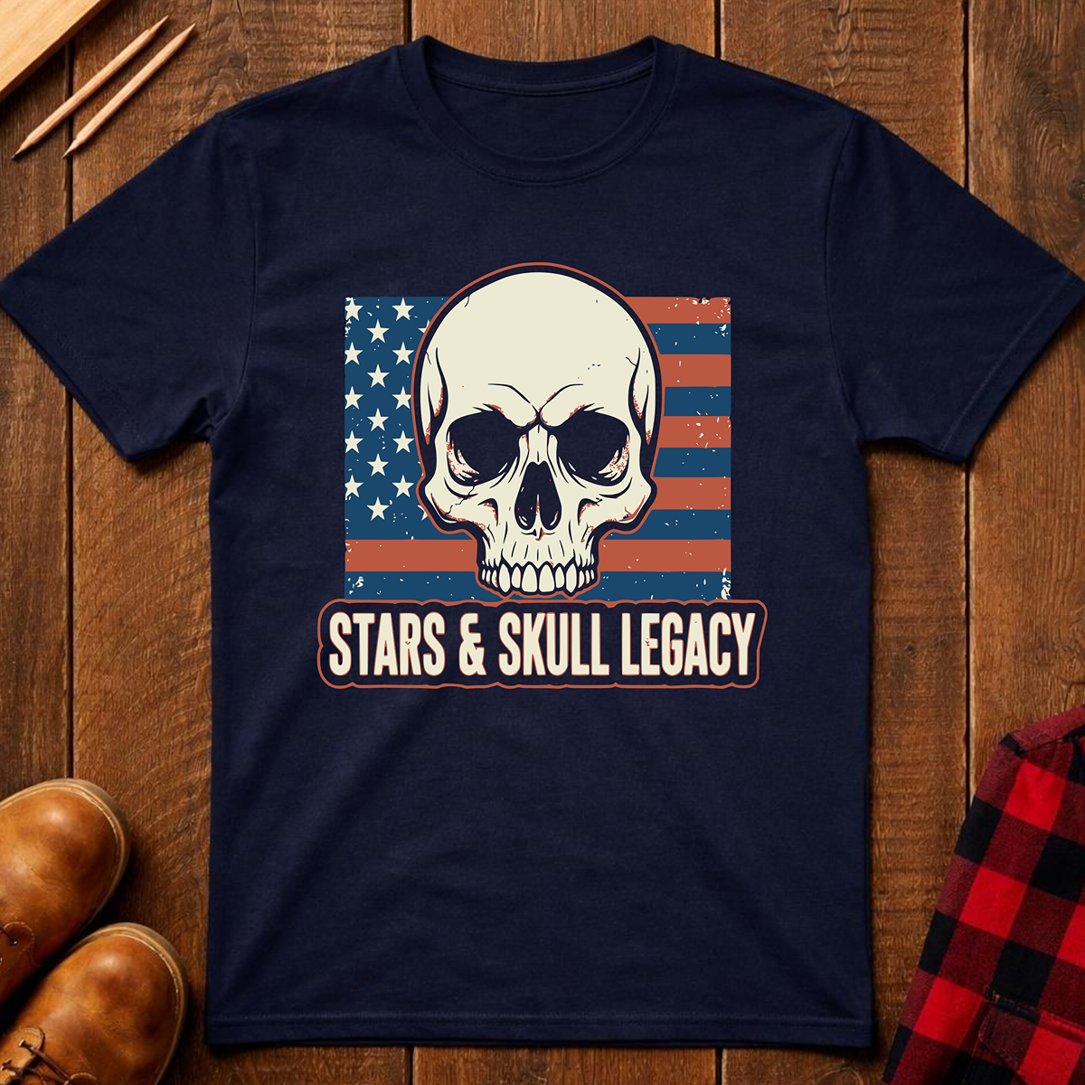 The Red, White, and Blue Patriotic Collection: Stars & Skull Legacy T-Shirt