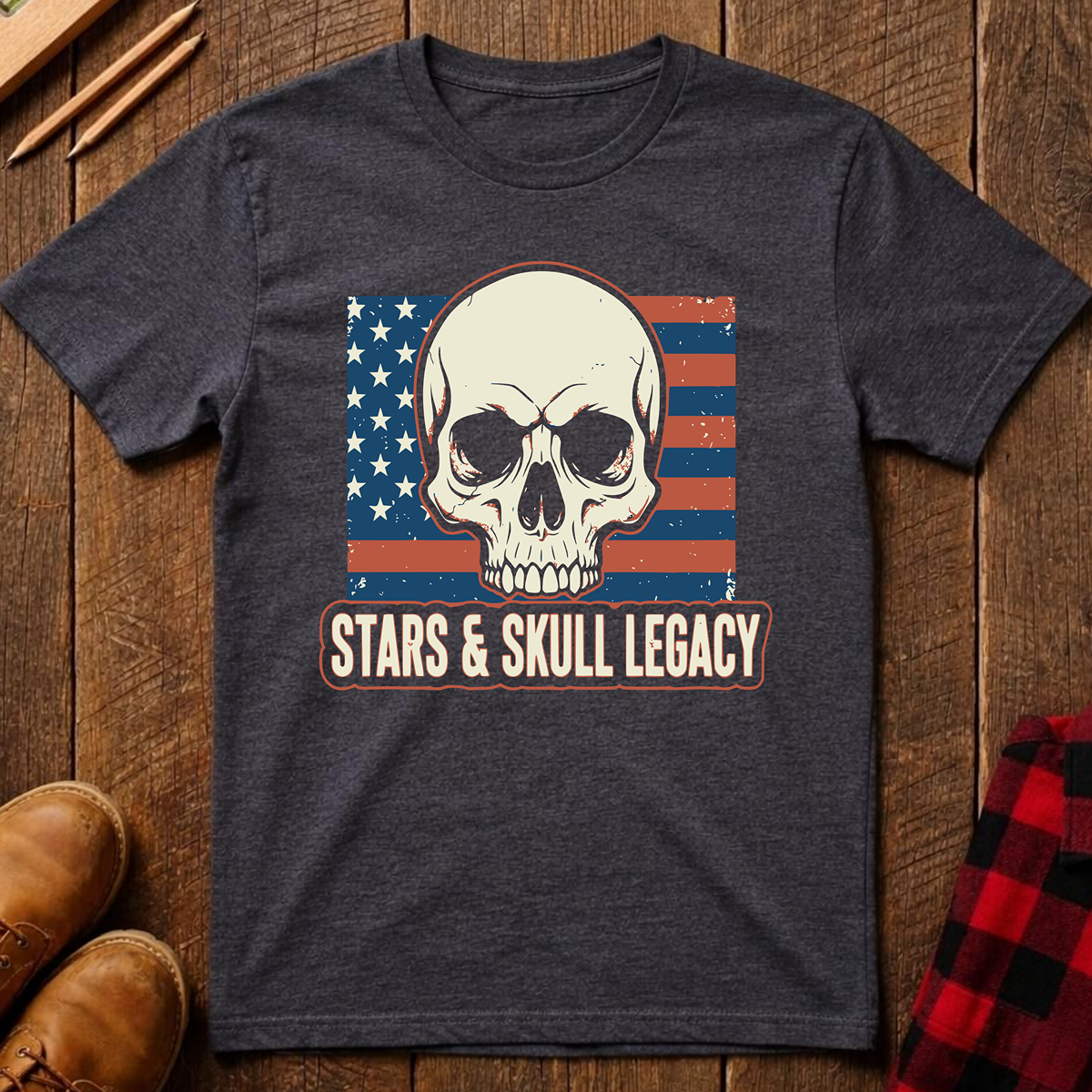 The Red, White, and Blue Patriotic Collection: Stars & Skull Legacy T-Shirt
