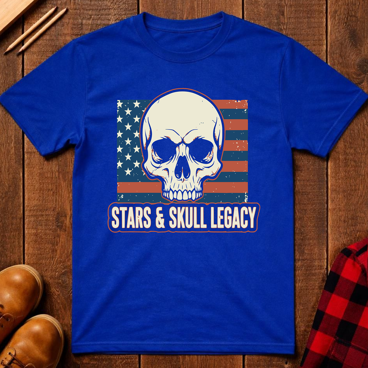 The Red, White, and Blue Patriotic Collection: Stars & Skull Legacy T-Shirt