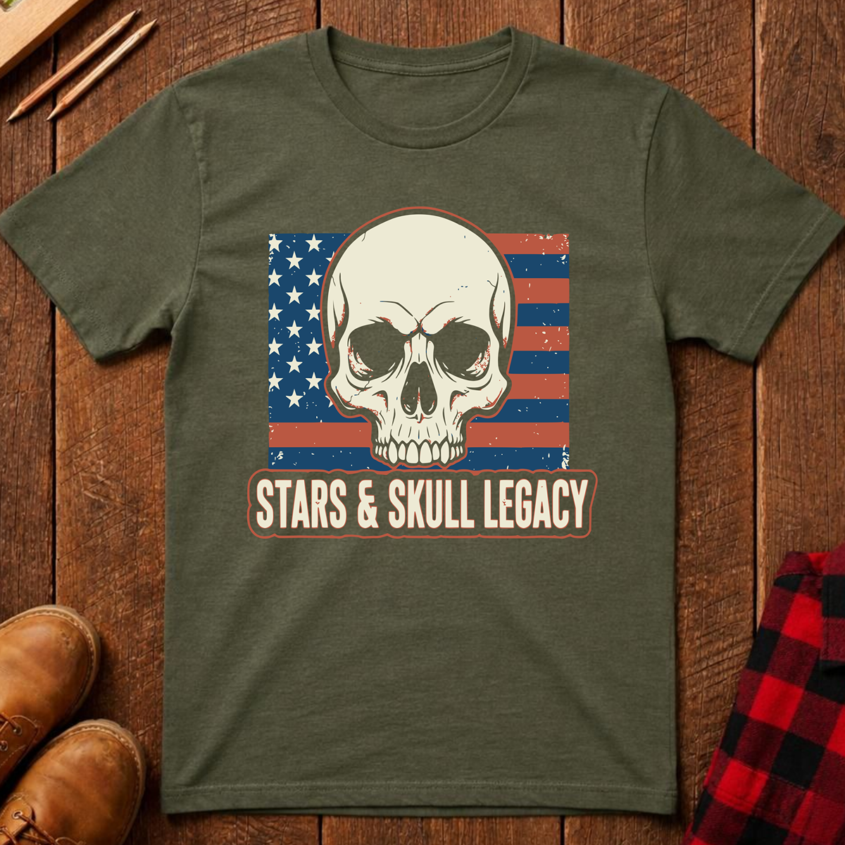 The Red, White, and Blue Patriotic Collection: Stars & Skull Legacy T-Shirt