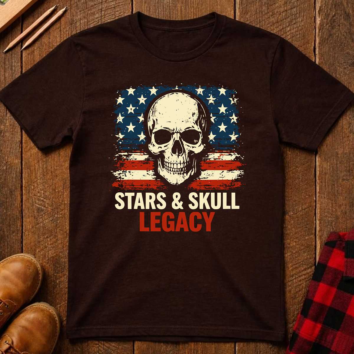 The Red, White, and Blue Patriotic Collection: Stars & Skull Legacy Ed.2 T-Shirt