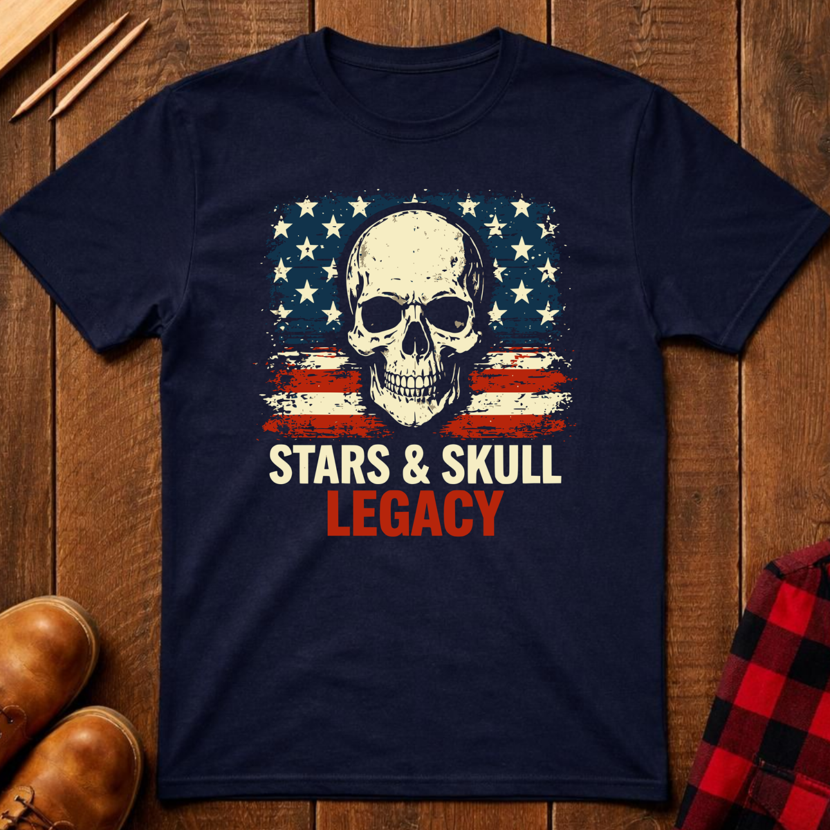The Red, White, and Blue Patriotic Collection: Stars & Skull Legacy Ed.2 T-Shirt