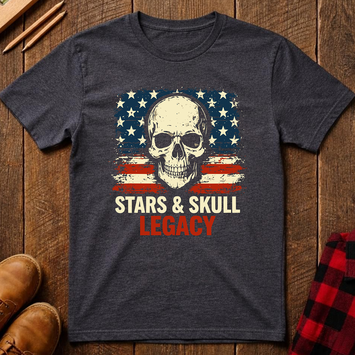 The Red, White, and Blue Patriotic Collection: Stars & Skull Legacy Ed.2 T-Shirt