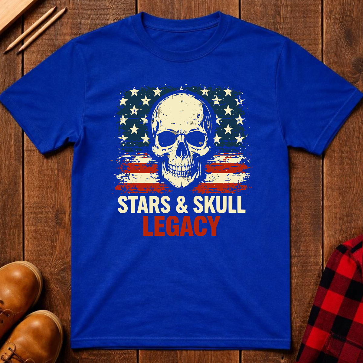 The Red, White, and Blue Patriotic Collection: Stars & Skull Legacy Ed.2 T-Shirt