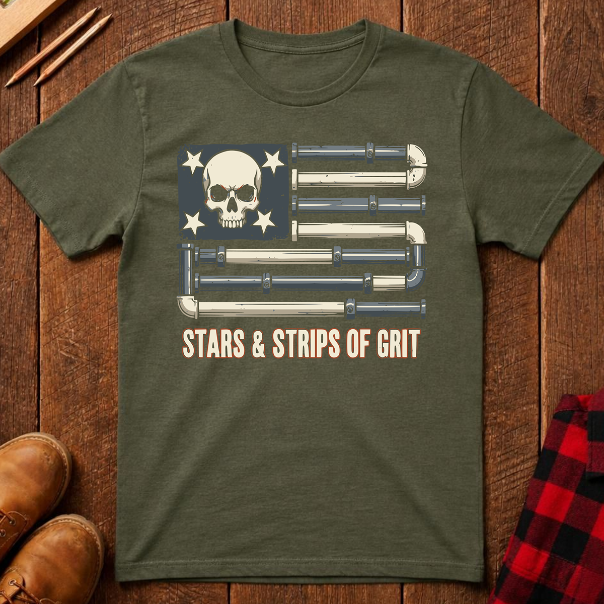 The Red, White, and Blue Patriotic Collection: Stars & Strips Of Grit Ed.2 T-Shirt